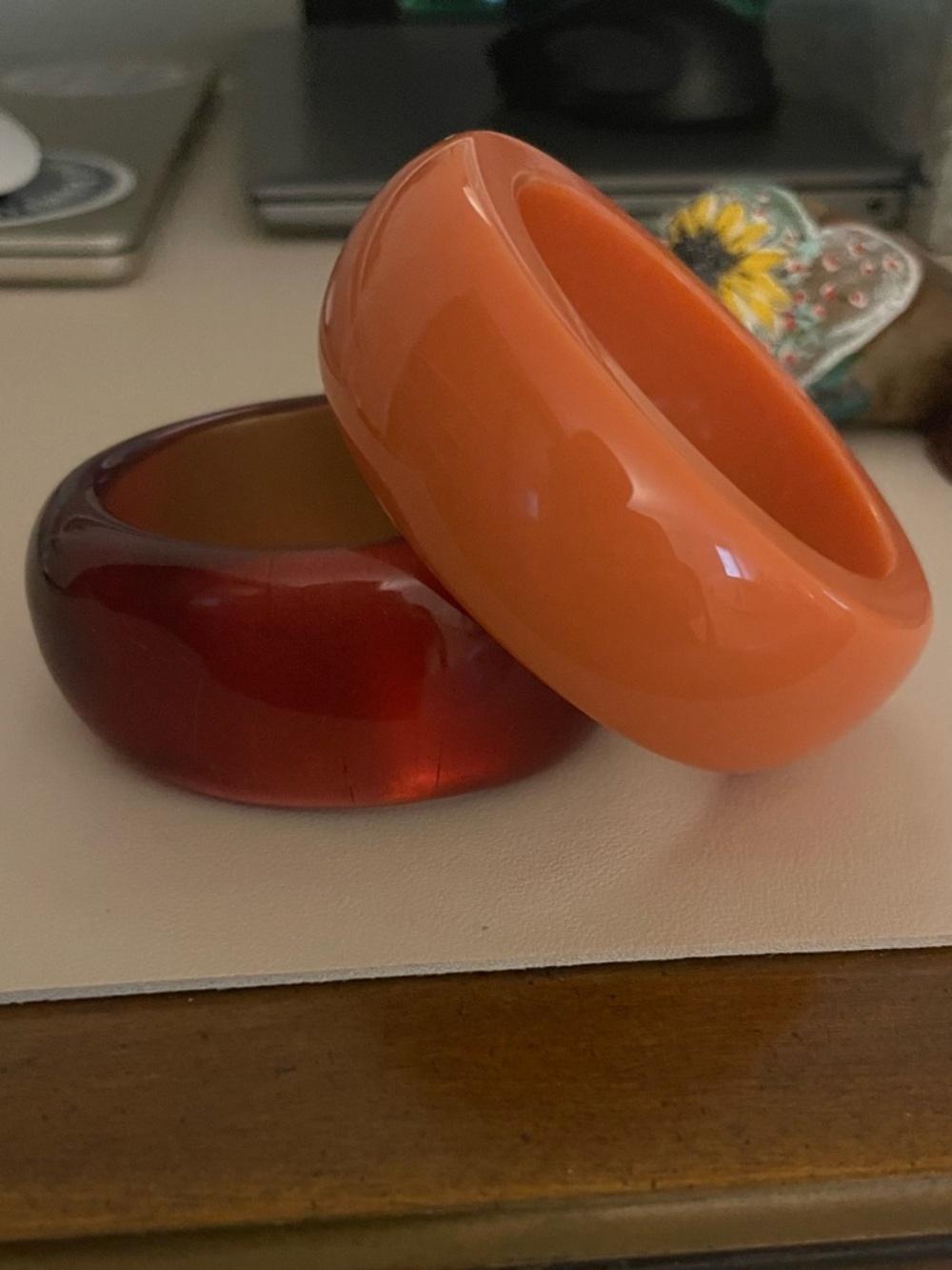 TWO VINTAGE FABULOUS Resin Bangle Bracelets